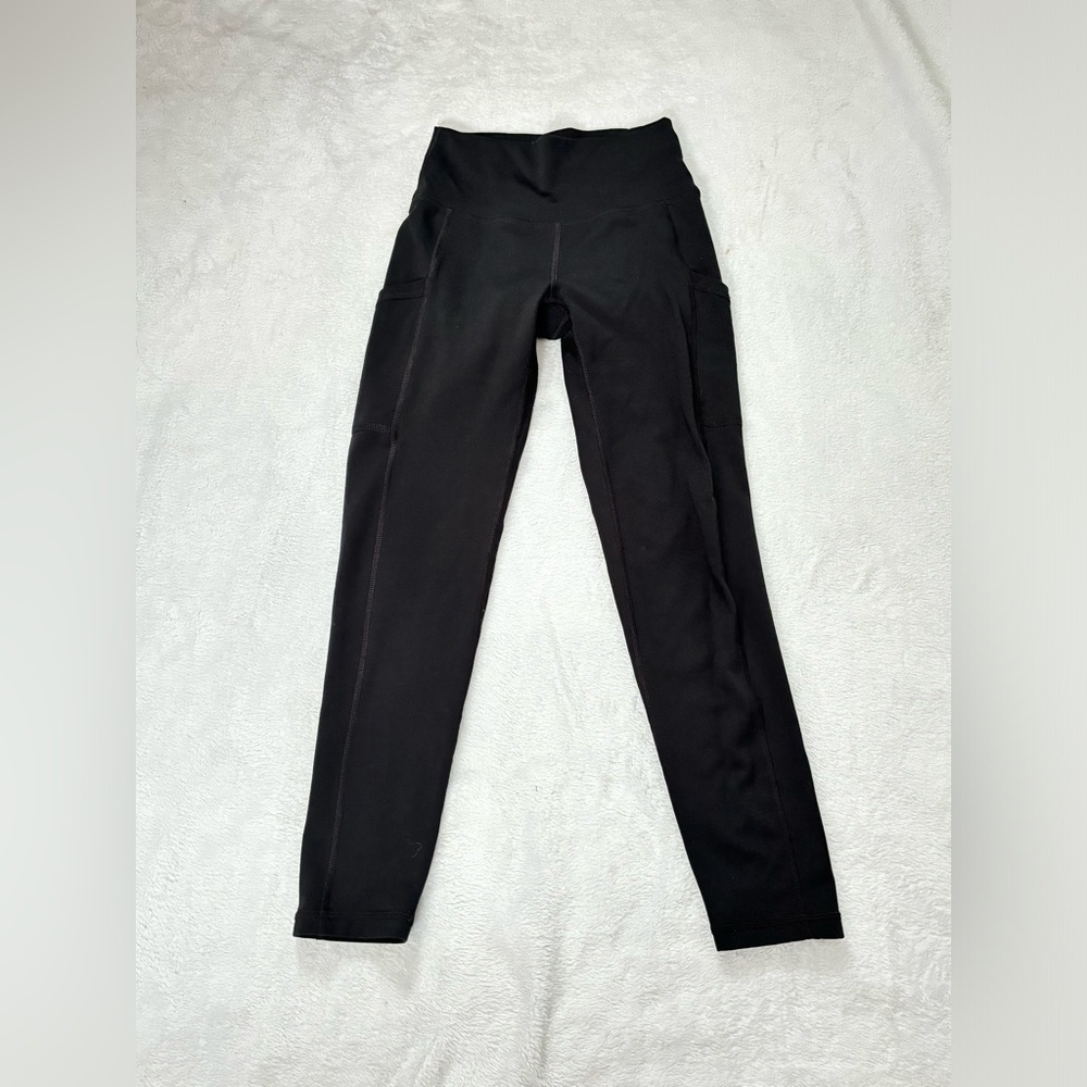 Aerie Black Leggings High Waisted with Pockets Athleisure Small Short